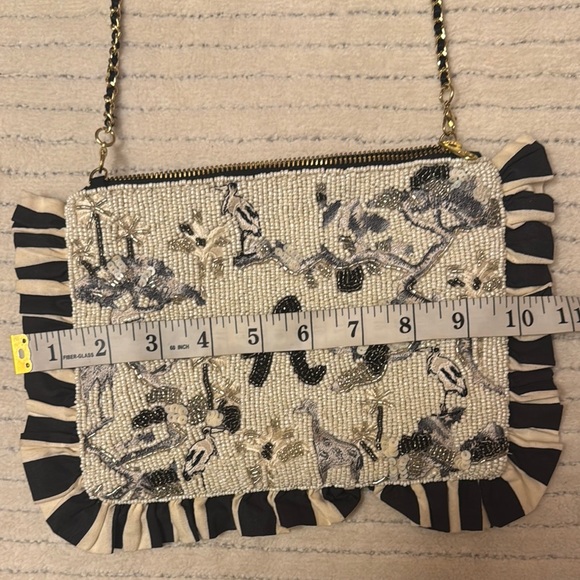 NWOT Anthropology Beaded Monogram Clutch. - Picture 10 of 11